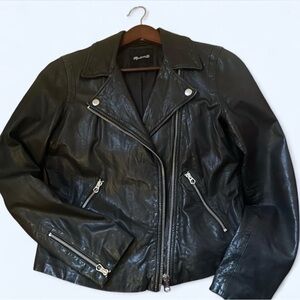 Madewell Black Leather Biker Jacket Buttersoft Leather M